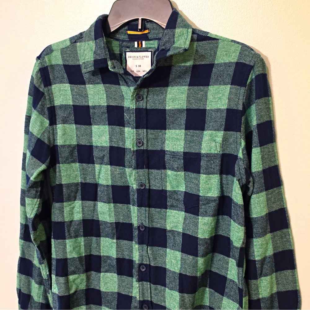Denim & Flower Ricky Singh Men's Cotton Flannel Plaid LS Button-Up S #186